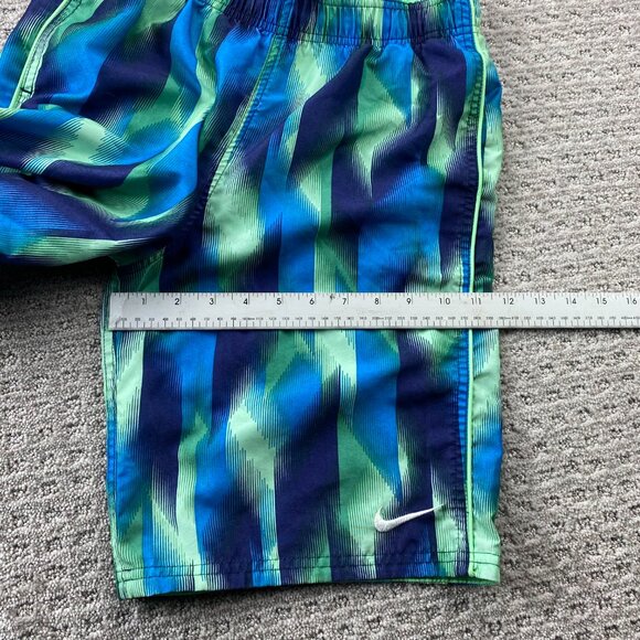 Vintage Nike Swim Trunks Boys Large L 11-13 YRS Blue Green Athletic Shorts - Picture 10 of 13